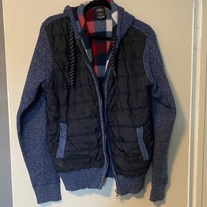 Point Zero Black Label Plaid  sweater Jacket L